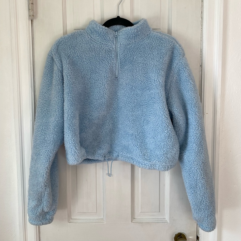 Cropped Sherpa Quarter-Zip